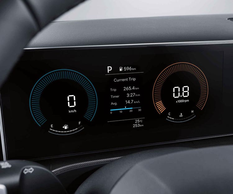 Available 12.3” gauge cluster in panoramic curved display