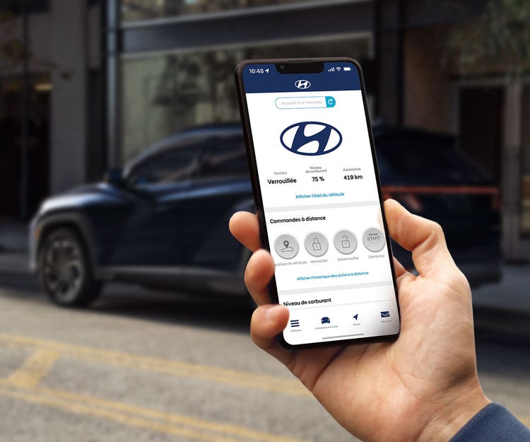 &lt;p>Système pour véhicule connecté Bluelink&lt;sup>MD&lt;/sup> de série&lt;/p>