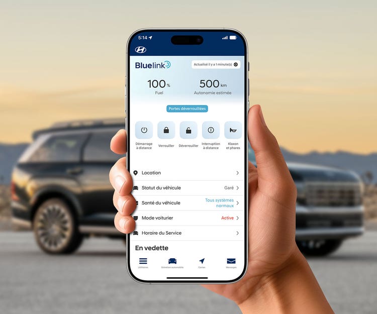 Syst&amp;egrave;me pour v&amp;eacute;hicule connect&amp;eacute; Bluelink (de s&amp;eacute;rie)